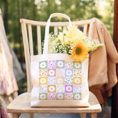 Retro-Blume überprüft Tragetasche