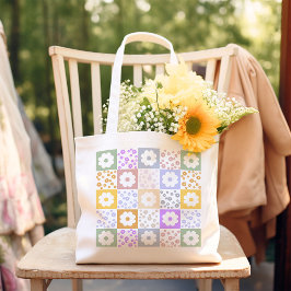 Retro-Blume überprüft Tragetasche