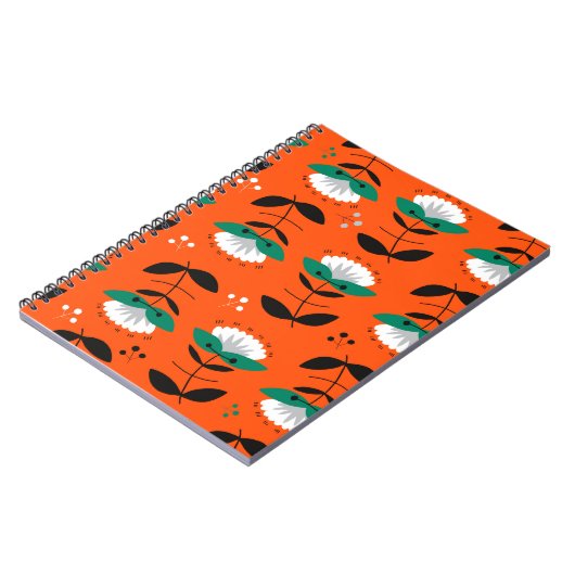 Retro Blume und Blätter nahtlos Muster. Notizblock (Linke Seite)