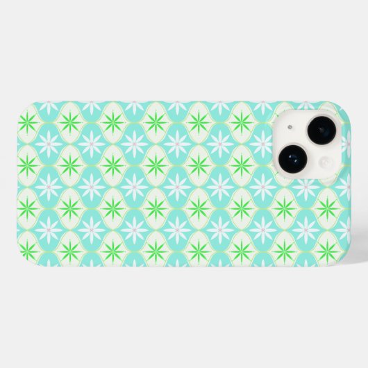 Retro-Blume und Daisy-Hourglass-Muster Case-Mate iPhone Hülle (Rückseite (Horizontal))
