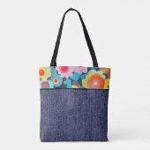 Retro-Blume und Denim Tasche (Rückseite)