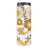 Retro-Blume und Pilze Thermosbecher (Rückseite)
