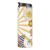 Retro-Blume und Pilze Thermosbecher (Nach rechts gedreht)