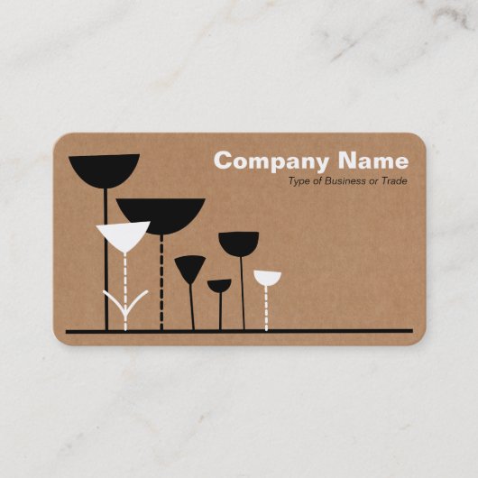 Retro-Blume v2 - Faltschachtel Hintergrund Visitenkarte (Vorderseite)