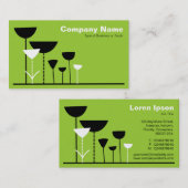 Retro Blume v2 - Martian Green Visitenkarte (Vorne/Hinten)