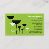 Retro Blume v2 - Martian Green Visitenkarte (Rückseite)