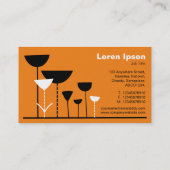 Retro-Blume v2 - Orange Visitenkarte (Rückseite)