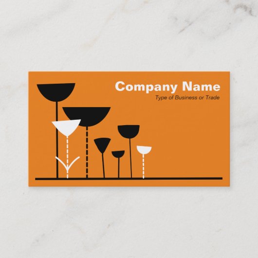 Retro-Blume v2 - Orange Visitenkarte (Vorderseite)