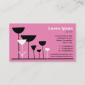 Retro-Blume v2 - Rosa Visitenkarte (Rückseite)