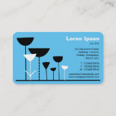 Retro-Blume v2 - Sky Blue Visitenkarte (Rückseite)