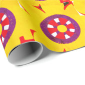 Retro Blume Wallpapper Geschenkpapier (Rolleneckpunkt)