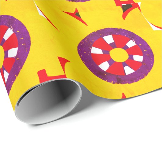 Retro Blume Wallpapper Geschenkpapier (Rolleneckpunkt)