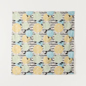 Retro, Blume Wandteppich (Vorderseite (Horizontal))