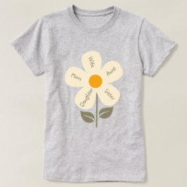 Retro-Blume, weibliche Rollen, Mutter, Ehefrau, in T-Shirt
