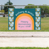 Retro-Blume zum Jahrestag Groovy 70er Boho Banner (Insitu)