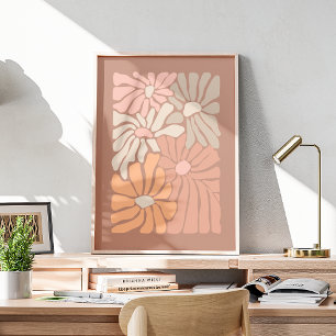 Retro-blumen-Abstract-Art Poster