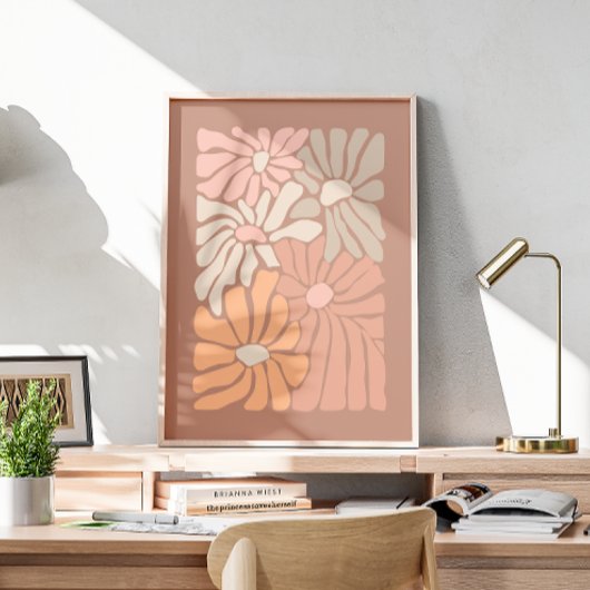 Retro-blumen-Abstract-Art Poster