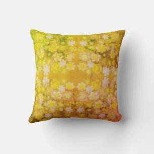 Retro-Blumen-Abstract-Salz-Wasserfarben-Muster Kissen