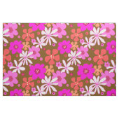 Retro-Blumen-Art-Pattern Rosa Braun Stoff (Fat Quarter (45,7 x 55,9 cm))