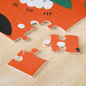 Retro-Blumen, Blätter: nahtloses Muster. Puzzle (Seite)