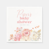 Retro Blumen Boho Mädchen Baby-Party Serviette (Vorderseite)