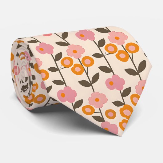 Retro-Blumen-Cottagecore-Schlips Krawatte (Gerollt)