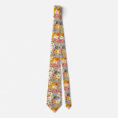 Retro-Blumen-Cottagecore-Schlips Krawatte (Vorderseite)