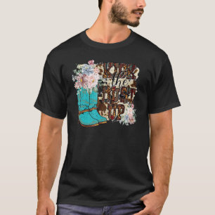 Retro-Blumen-Cowgirl-Stiefel Kick The Dust Up West T-Shirt