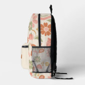 Retro-Blumen-Daisy-Boho-Muster Bedruckter Rucksack (Rechts)
