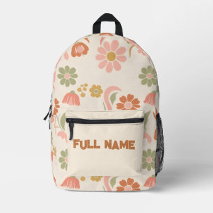 Retro-Blumen-Daisy-Boho-Muster Bedruckter Rucksack