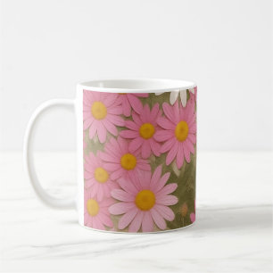 Retro-Blumen-Daisy-Muster Ästhetisches Design Kaffeetasse