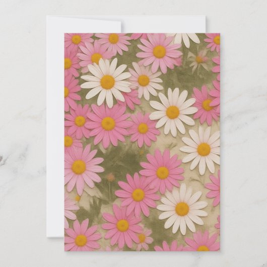 Retro-Blumen-Daisy-Muster Ästhetisches Design Save The Date (Vorderseite)