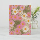 Retro-Blumen-Daisy-Muster Ästhetisches Design Save The Date (Stehend Vorderseite)