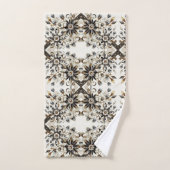 Retro Blumen Diamant Mitte des Jahrhunderts Modern Badhandtuch Set (Handtuch)
