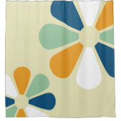Retro Blumen Duschvorhang (Vorderseite)