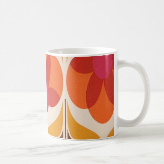 Retro Blumen-Entwurf Kaffeetasse (Rechts)