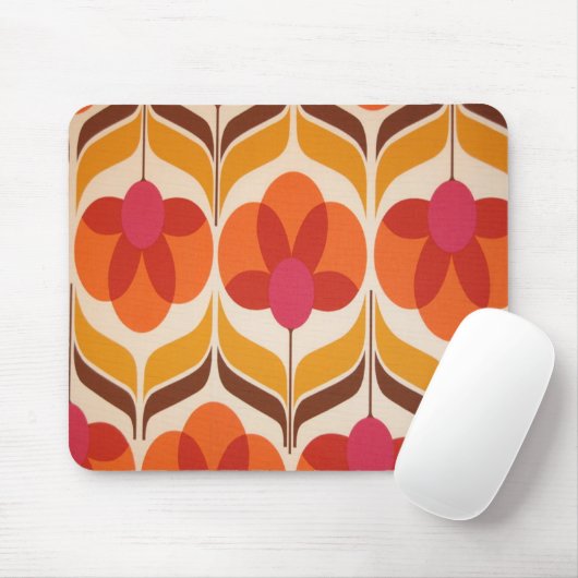 Retro Blumen-Entwurf Mousepad (Mit Mouse)