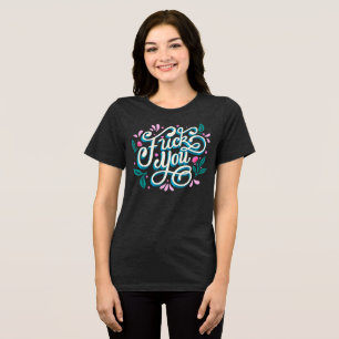 Retro-Blumen-'F*ck You'-T-Shirt Tri-Blend Shirt