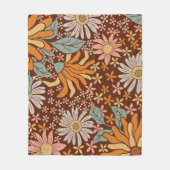 Retro-Blumen Fleecedecke (Vorderseite)