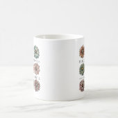 Retro-Blumen-Frieden und Freundlichkeit Kaffeetasse (Mittel)