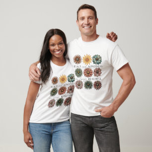 Retro-Blumen Frieden und Freundlichkeit T-Shirt