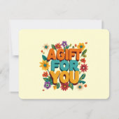 Retro-Blumen Gelbe Geschenkkarte (Vorderseite)
