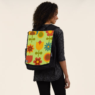 Retro-Blumen geometrischer Stil der Mitte des Jahr Rucksack