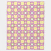 Retro-blumen geometrisches Muster Fleecedecke (Vorderseite)