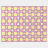 Retro-blumen geometrisches Muster Fleecedecke (Vorderseite (Horizontal))