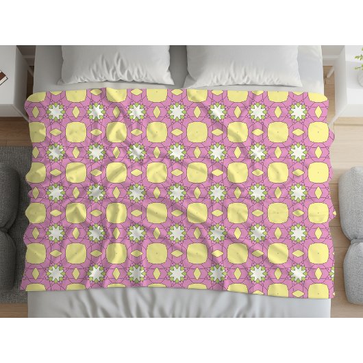 Retro-blumen geometrisches Muster Fleecedecke