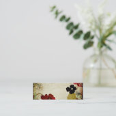 Retro Blumen Geschäfts-Karte Mini Visitenkarte (Stehend Vorderseite)