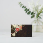 Retro Blumen Geschäfts-Karte Visitenkarte (Stehend Vorderseite)