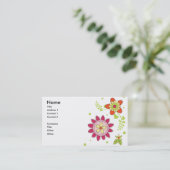 Retro Blumen-Geschäfts-Karte Visitenkarte (Stehend Vorderseite)