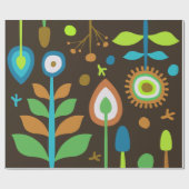 Retro-Blumen Geschenkpapier (Flach)